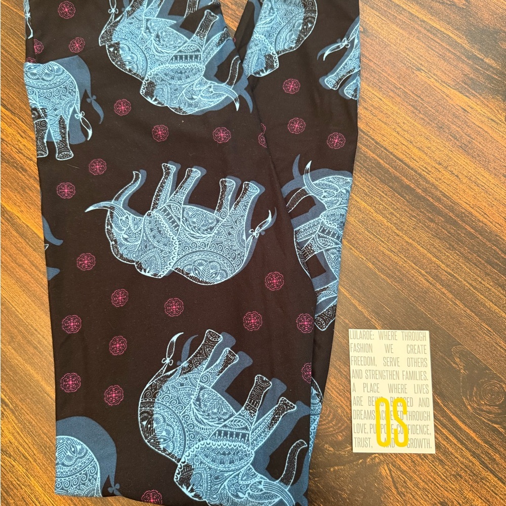 Black and Blue Elephant Print LuLaRoe Leggings